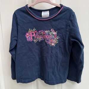 Kid Connection 3T Girls Precious Blue Long Sleeve Top Blouse